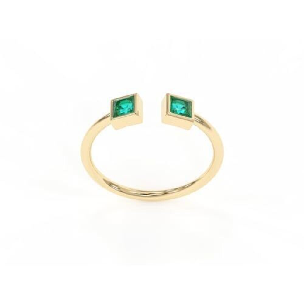8902 Emerald Rings, 18K Gold Rings Teen Girls That Don't Tarnish - Real 925